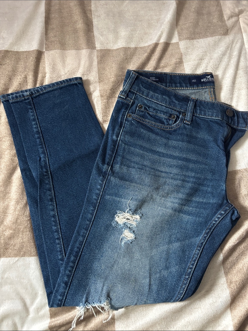 Hollister Medium Blue Distressed Skinny Jeans